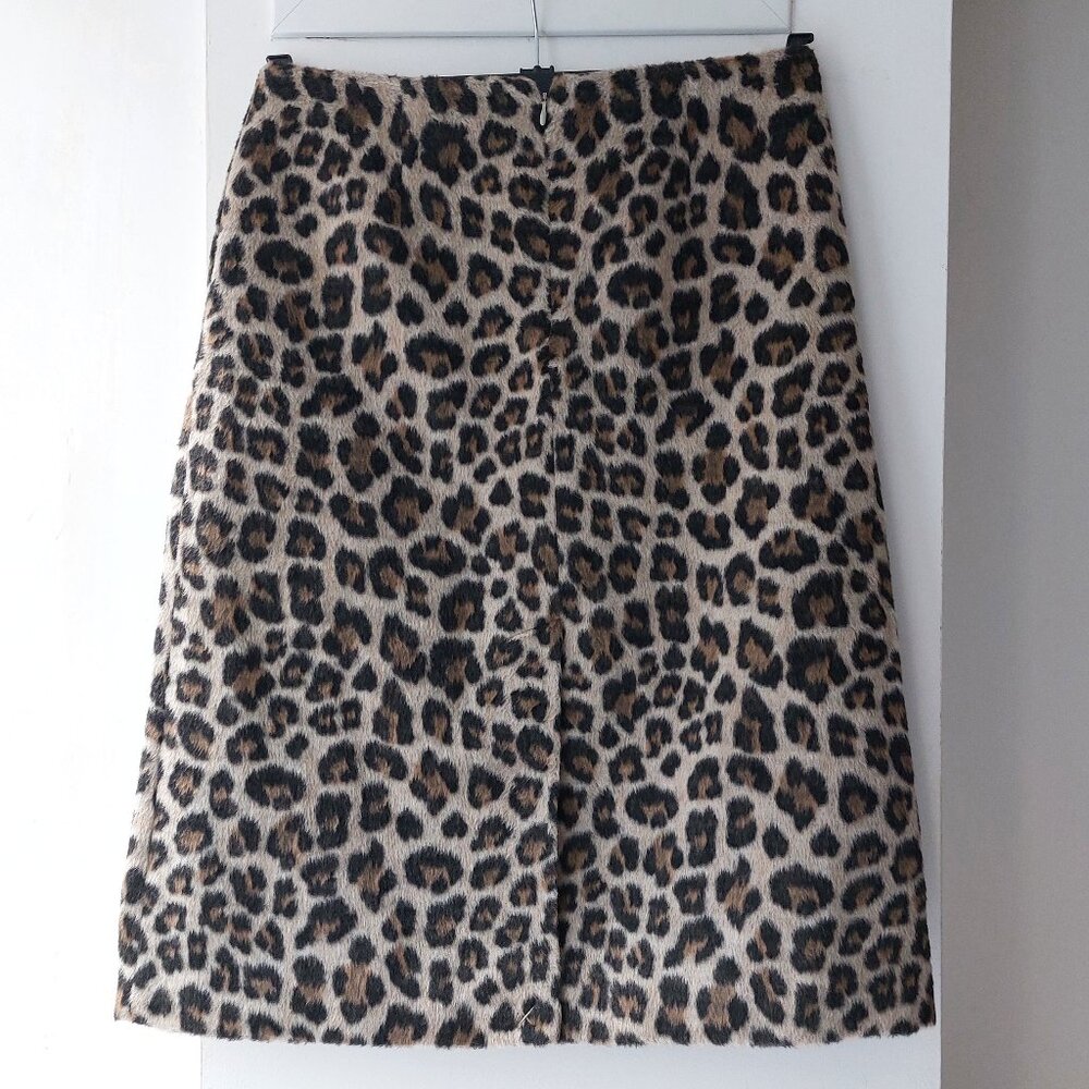 NWT Leopard print wool blend midi skirt - size 10 fits like 8